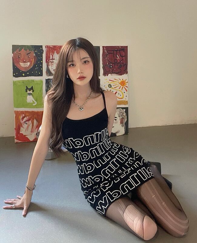 ドレス サマー薄手ショートスカート ウェスト 夏物 ヨーロピアン ブラックストロベリース48313542437