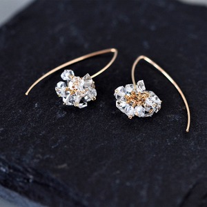 14kgf/ハーキマーダイヤモンドround shapeピアス