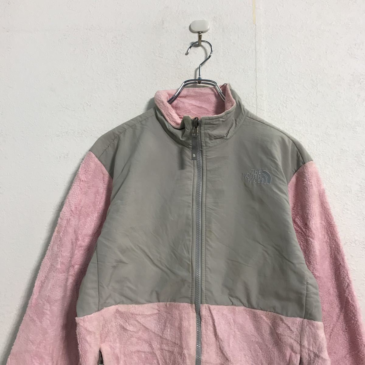 THE NORTH FACE フリース ジャケット キッズ XL ピンク グレー ノース