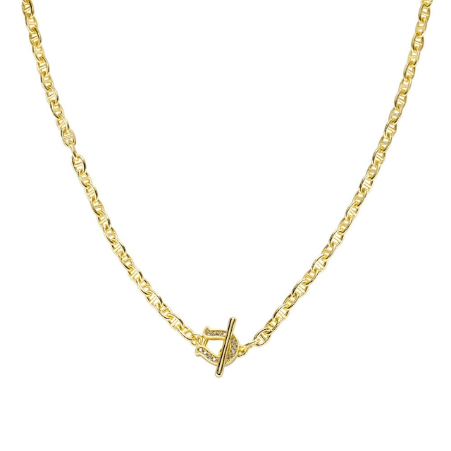 S925 Zircon Horse shoe × Mariner Necklace