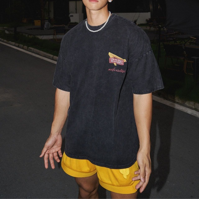 アメリカンレトロフォトバックプリントTシャツ 2col   R00223