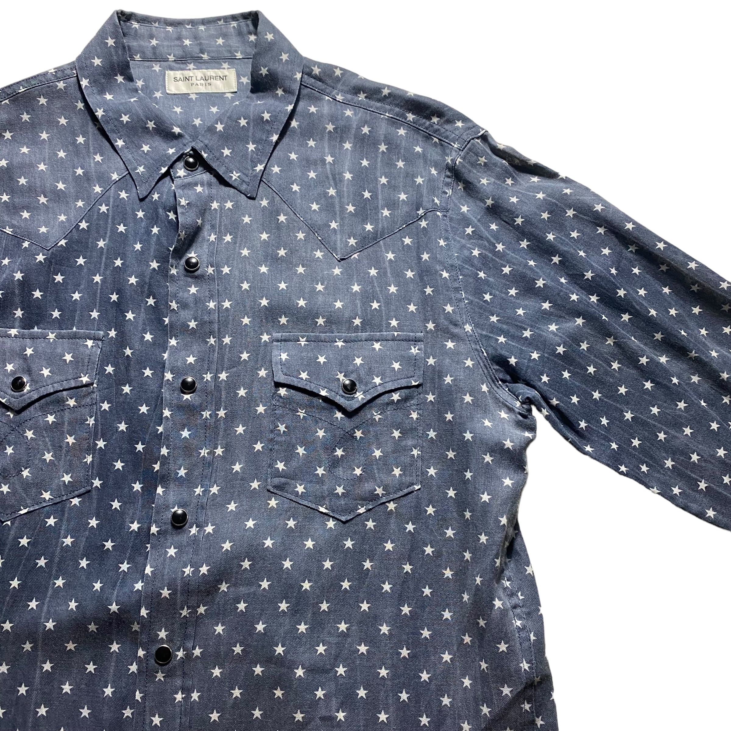 SAINT LAURENT PARIS star print western shirt | NOIR ONLINE