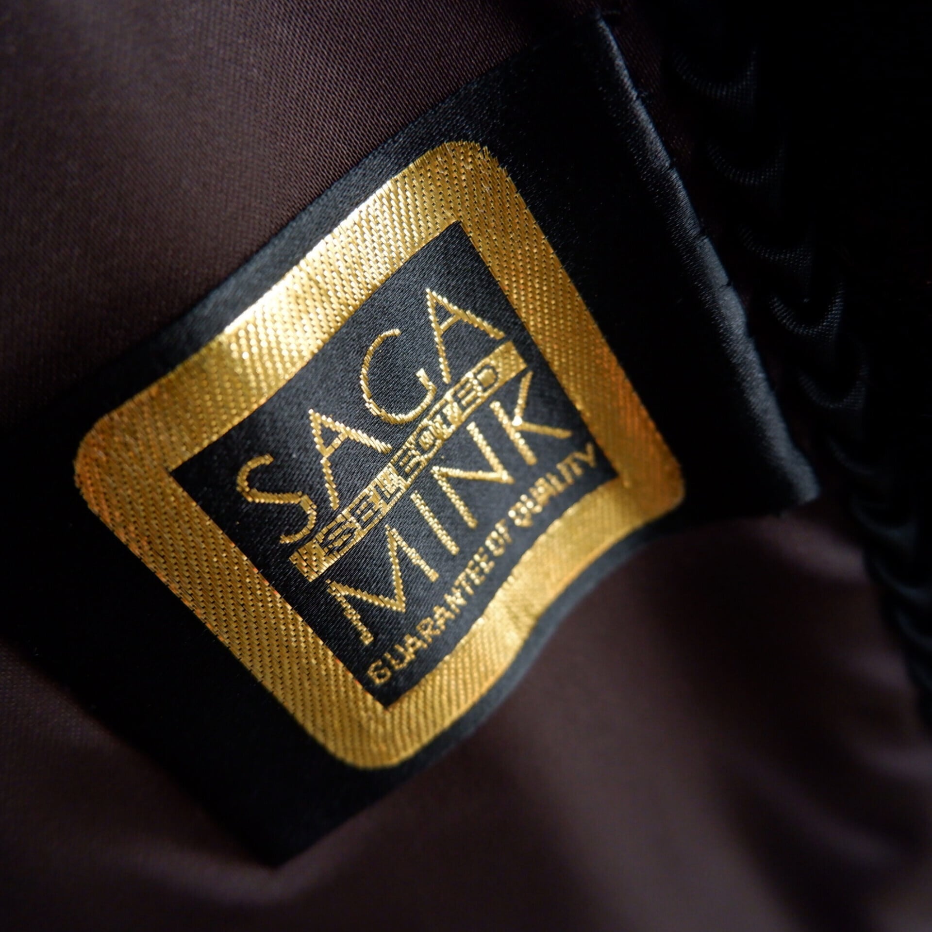 SAGA MINK SELECTED ファーコート　ブラック　金色タグ