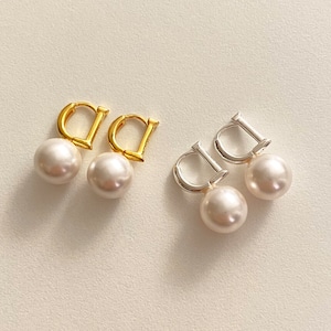 silver925 D pearl pierce【 2color 】