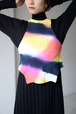 AKIKOAOKI / Impulsive knit sleeve (pink×yellow×navy染)