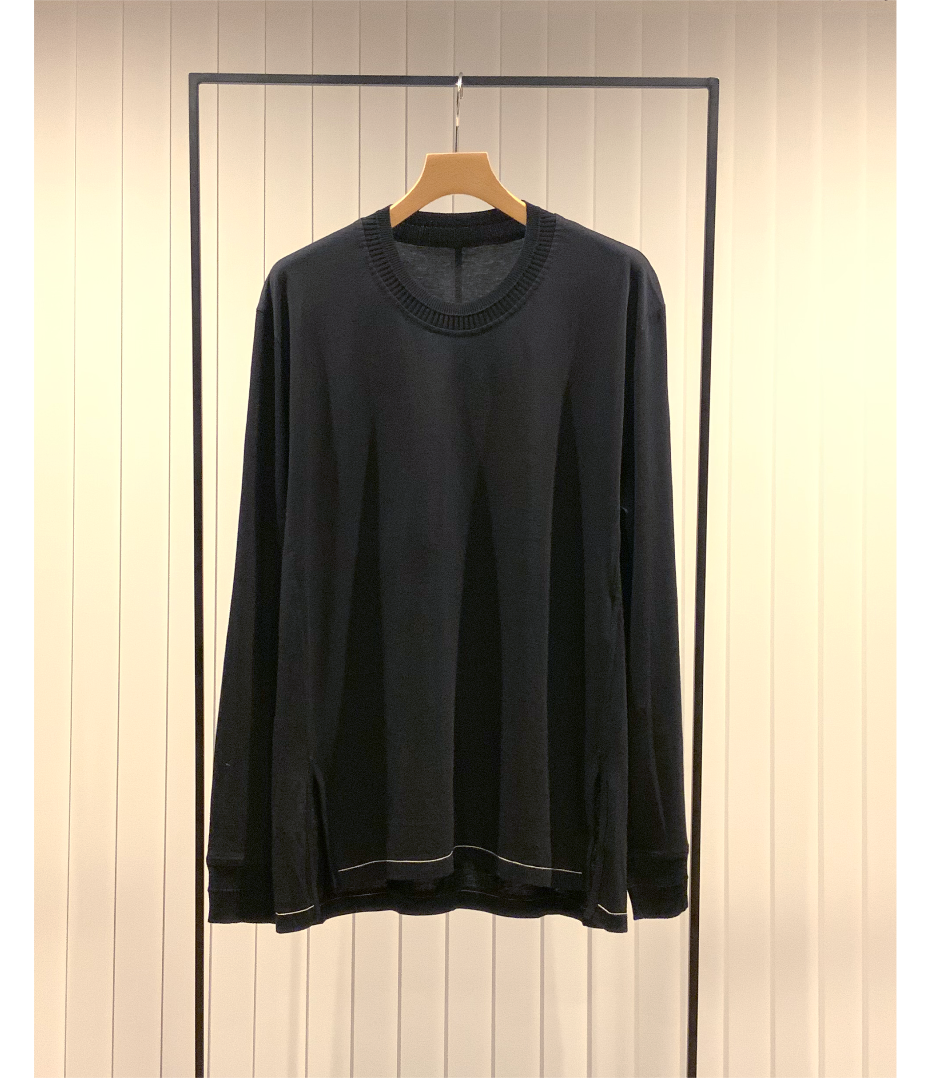 Long Sleeve Combination Cut and Sew / Black