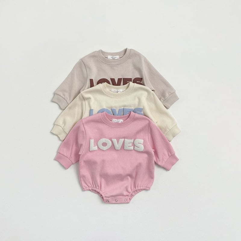 【BABY】秋新作 LOVES長袖ロンパース