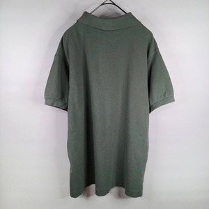 フレンチ　ラコステ　ポロシャツ　半袖　L1212　刺繍ロゴ　シェルボタン　オリーブ　カーキ　L