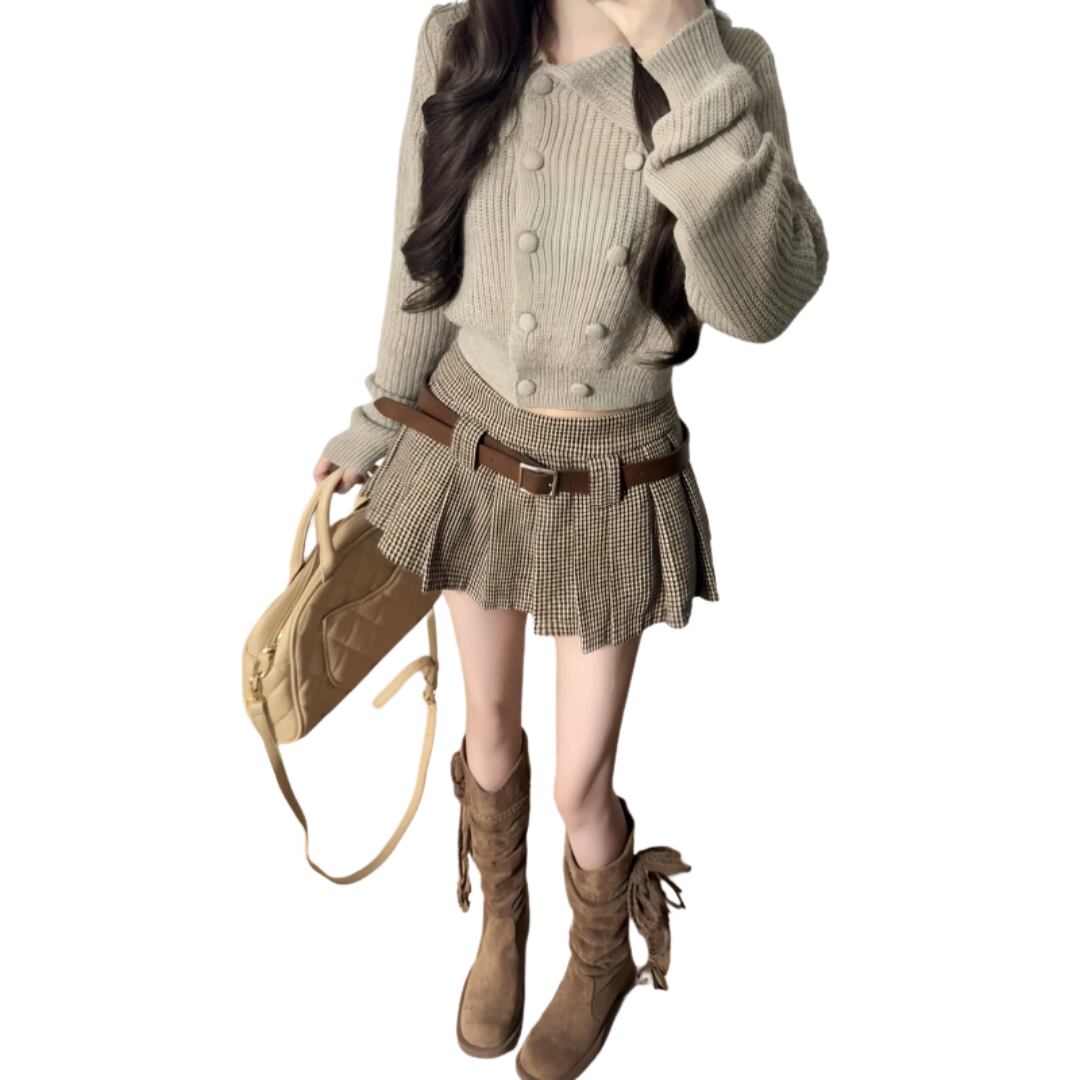 Knit sweater and skirt set(MT003)