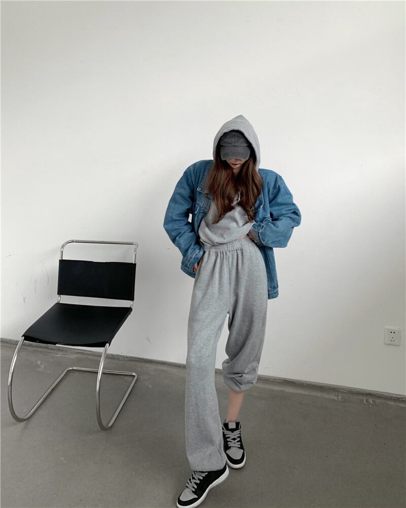 セーター スタイルルーズグレーフードトップス スプリング 春物 ブラックストロベリース89164264782