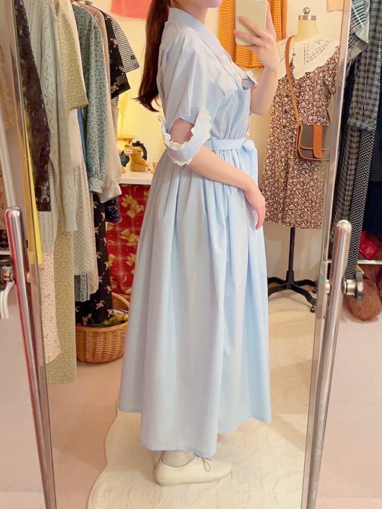 remake : pintuck stripe asymmetry shirt one-piece