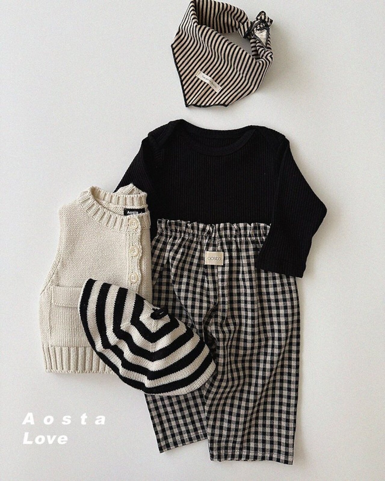 韓国子供服 / 26Autumn / Aosta / キャラメルチェック / 秋服 *S~XXL*