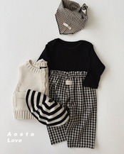 韓国子供服 / 26Autumn / Aosta / キャラメルチェック / 秋服 *S~XXL*