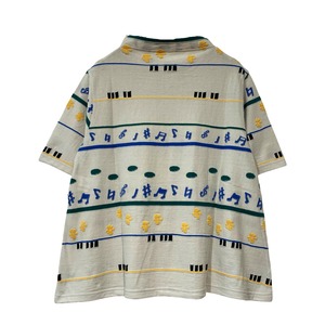 【最新作】音符ジャガード ハイネックカットソー※ECのみ特典付き【262-3227】Musical Note Jacquard High Neck Cut and Sew