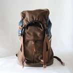 【Deadstock Item】バックパック / Top-flap Draw Backpack/ ブラウン&ネイビー×カーキブラウン・ボトム