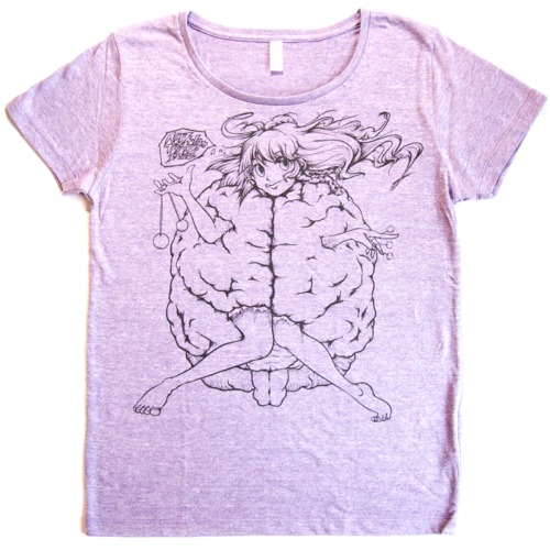 [ BRAIN-GIRL ] Women's TS／Vintage PURPLE【蘭わかばのハンドプリントT-Shirts】