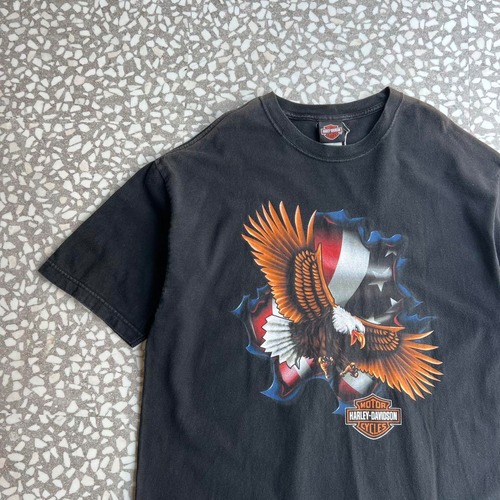 HARLEY-DAVIDSON / 00's GEORGIA Eagle print T-shirt size XL 相当