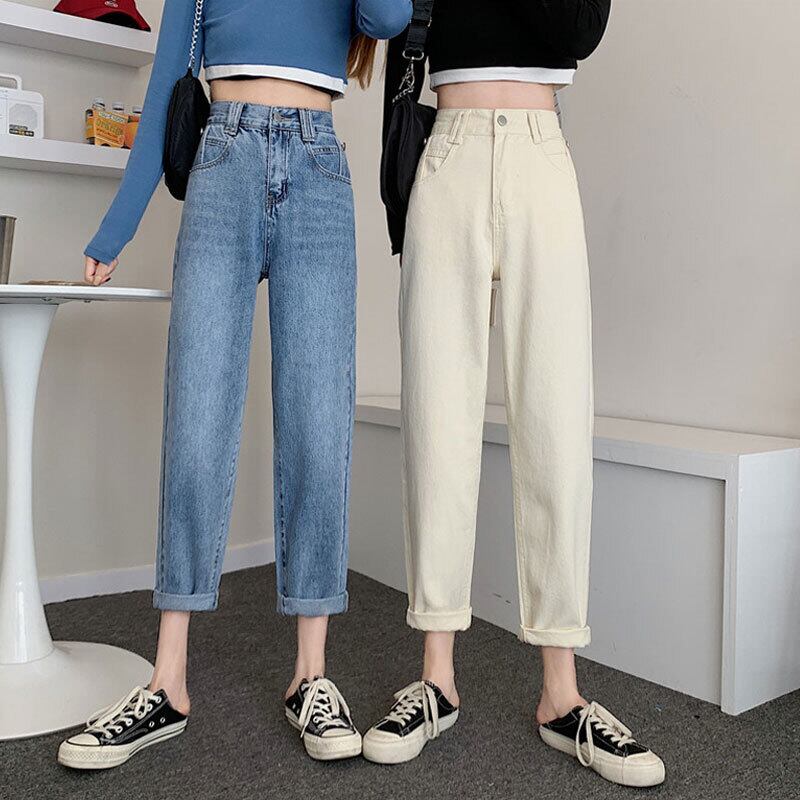 ジーンズ レディーススプリングハイウェストウェストルーズワイドレッグパンツ 春物 ワイドパンツ 萌量不足27677586533