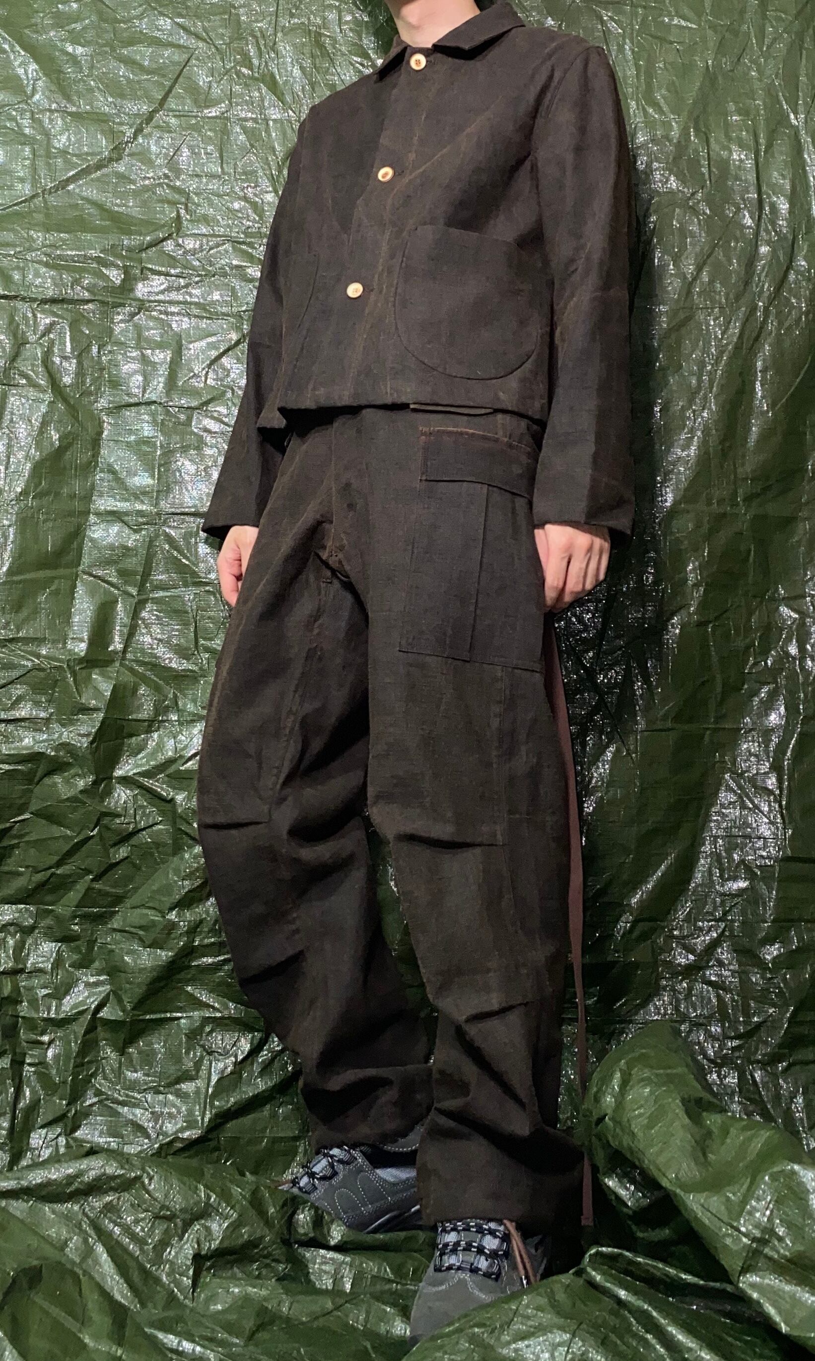 BEAUGAN MUD DYED CARGO TROUSERS  M-65