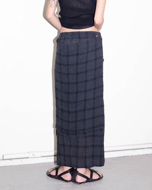 1990s SHIRIN GUILD - layered plaid linen skirt