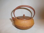鉄瓶(茶、あられ)iron kettle(brown color hail)(No21)