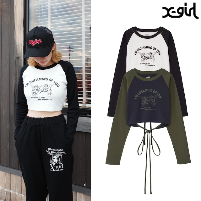 【X-girl】ANGEL RAGLAN L/S BABY TEE 【エックスガール】