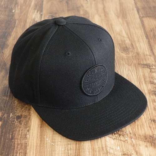 ブリクストン BRIXTON 6パネル フラットキャップ スナップバック 黒黒 OATH III SNAPBACK