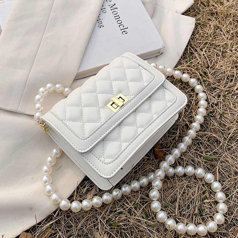 パールチェーン スタイルシングル 真珠 スクウェア メッセンジャーバッグ Tiancai_Wing_Bag41201251256