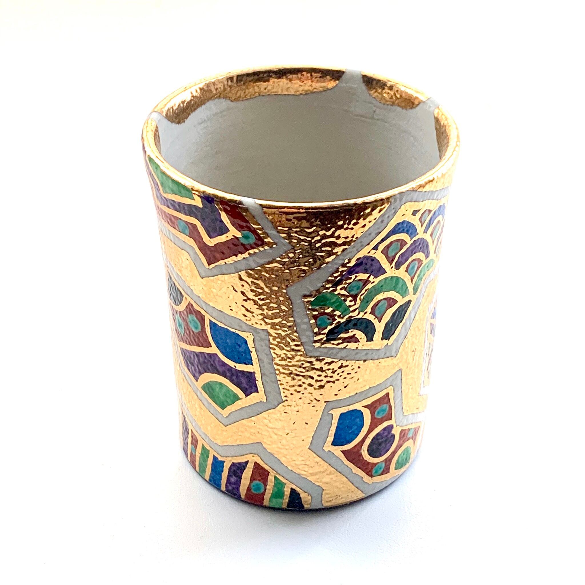 金彩色絵カップ【金】 (200302-3)