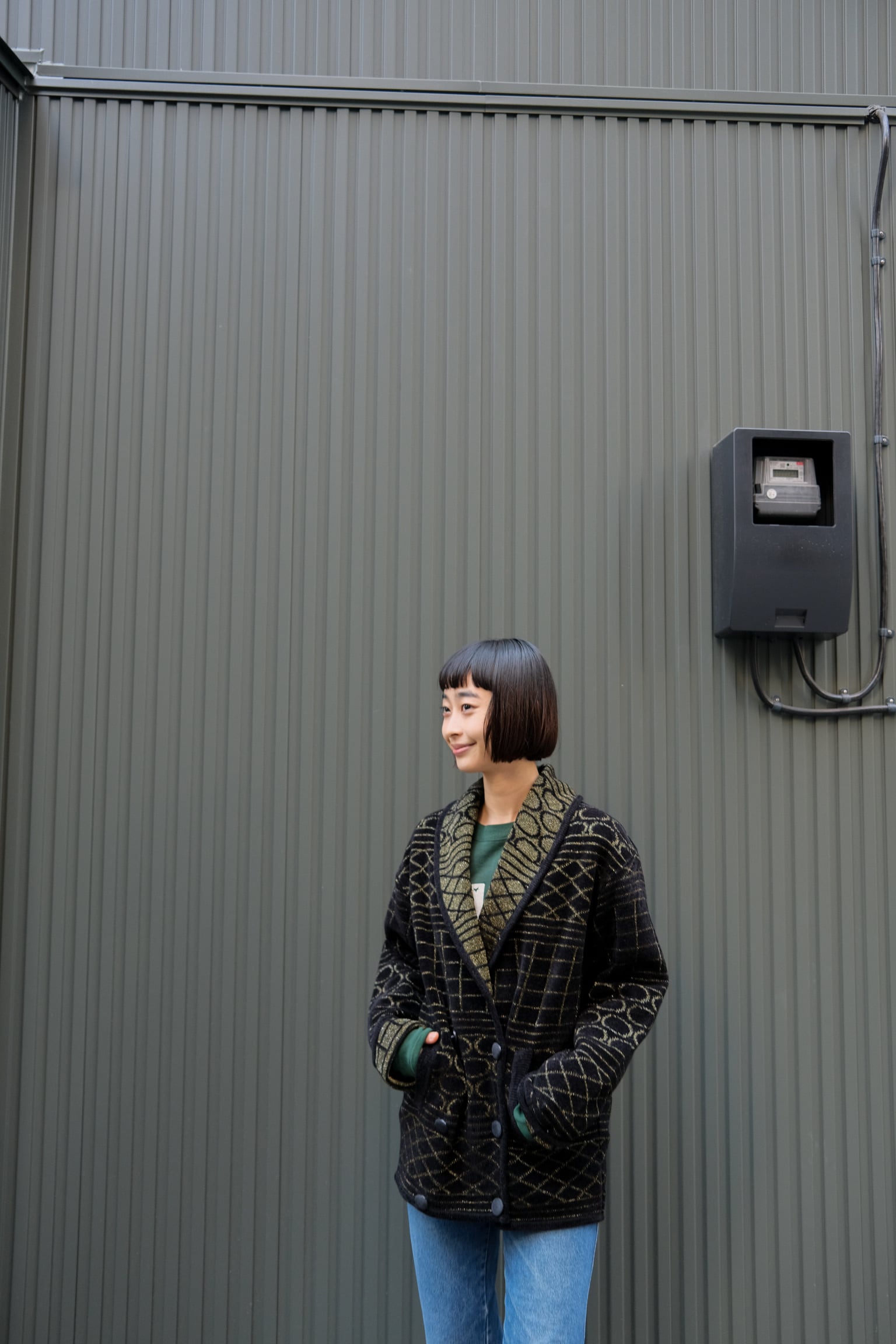 NINA RICCI ブラックニットダブルジャケット