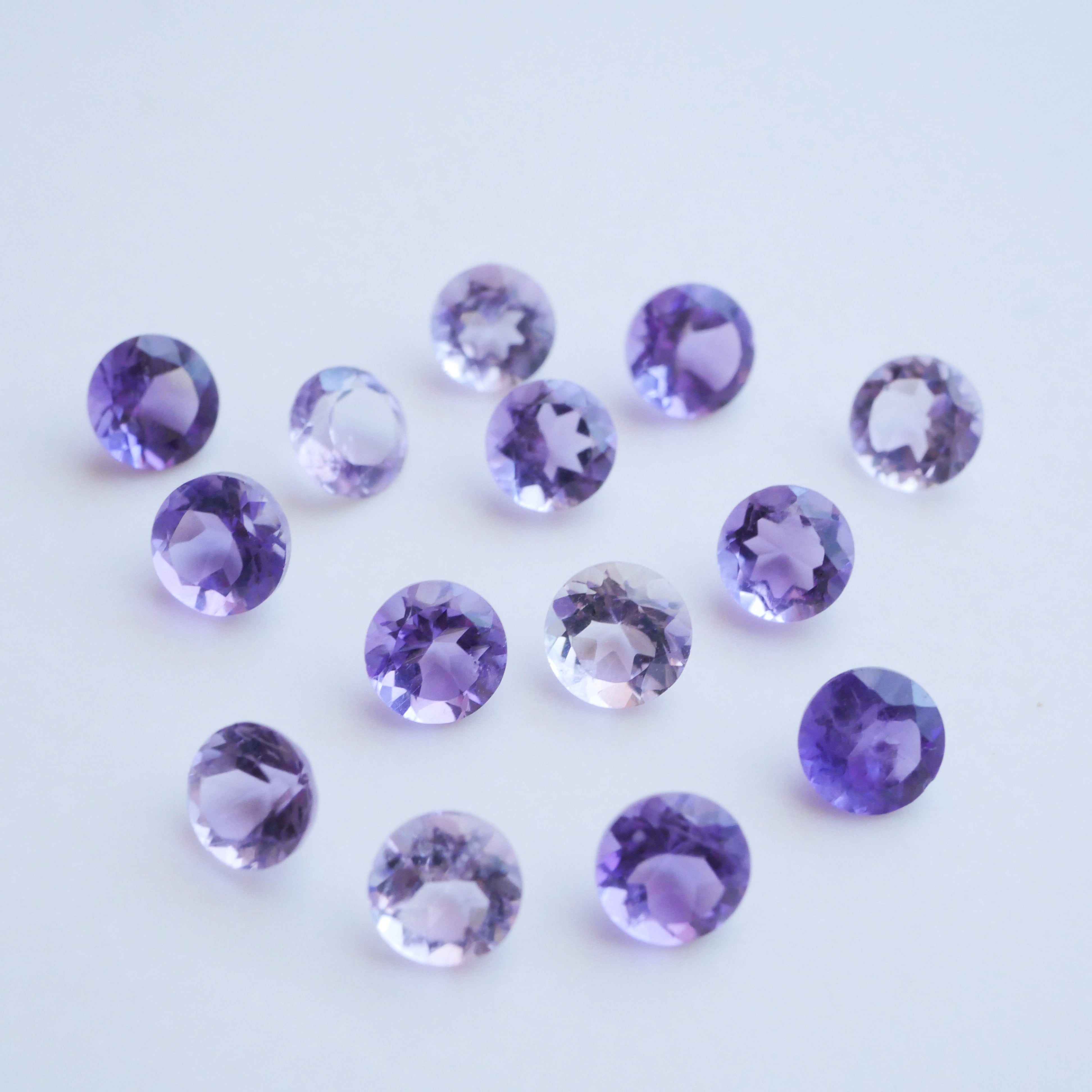 春紫のきらめき】アメジストの一粒ピアス4mm 天然石 2月誕生石