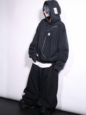 REMAKE / ”Carhartt” side-zip pocket hoodie