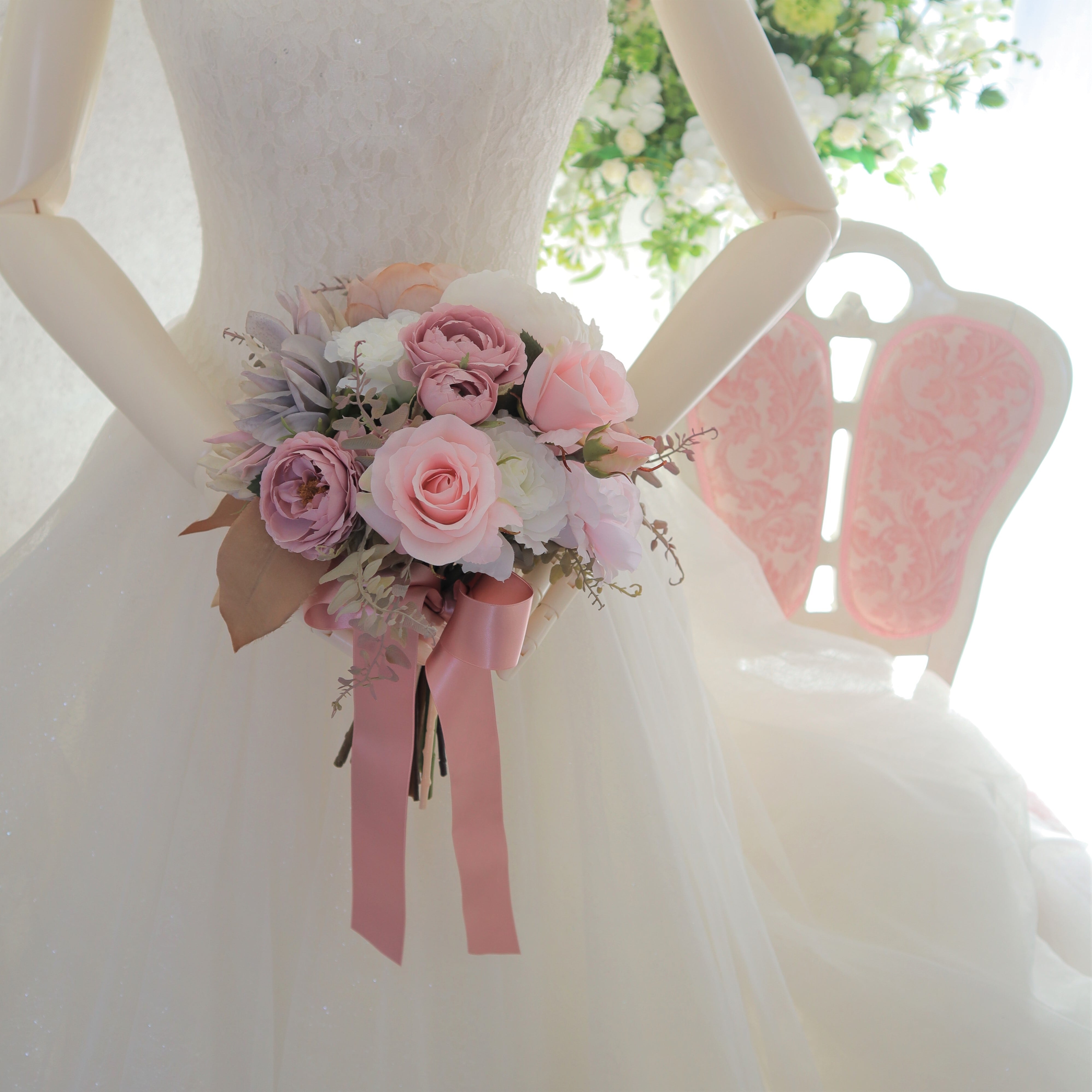 大人可愛いピンクで装うブーケ ウエディングブーケ 結婚式