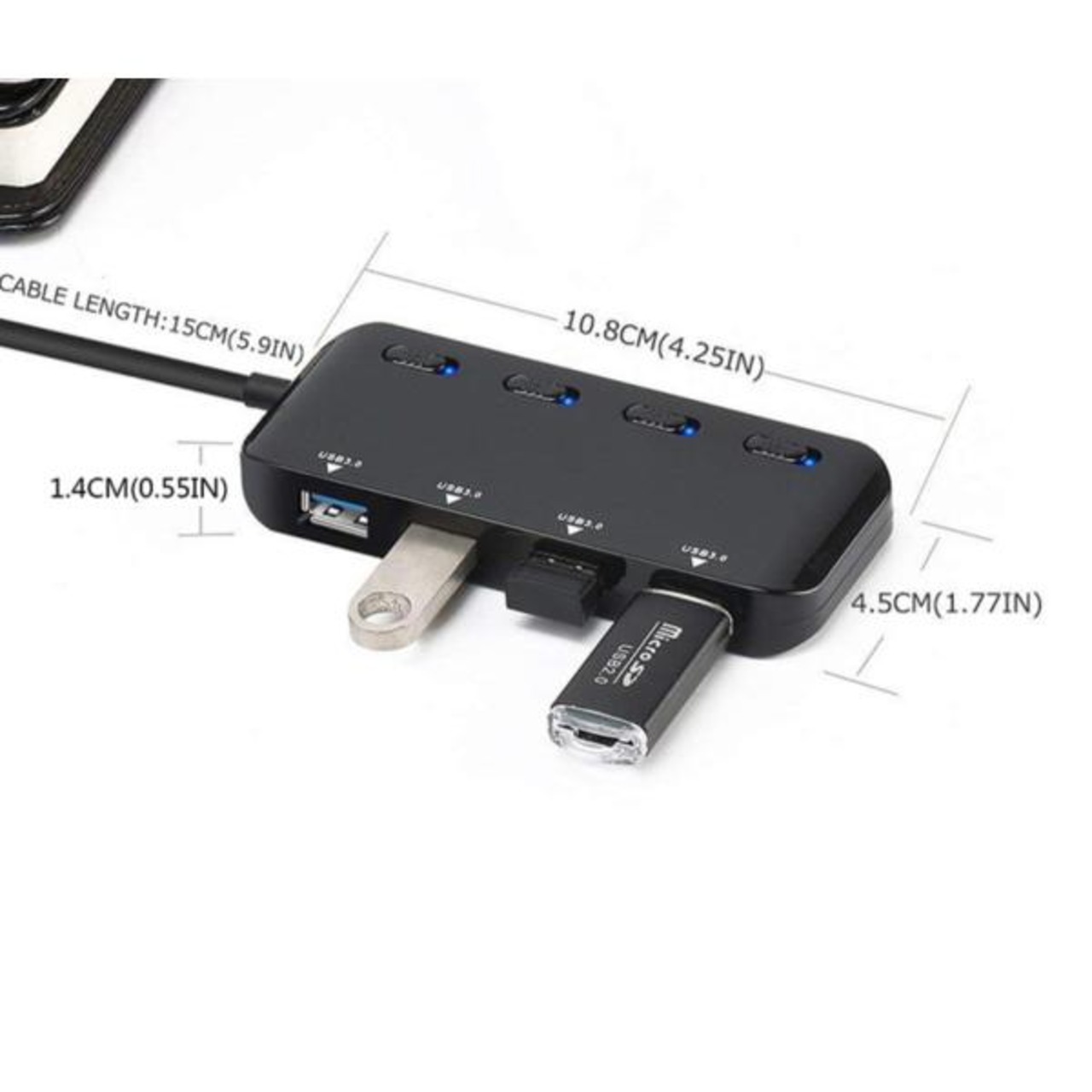 Formosa Japan USB-C（TYPE-C） to USB 3.0 HUB ハブ 4ポート アダプター 黒 IF-1103U3C