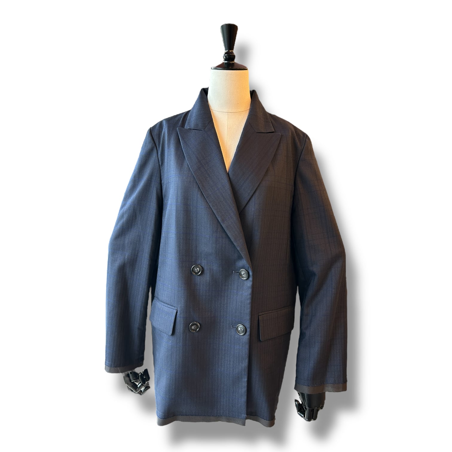 ”Women's"Fringe Tailored Jacket-Navy×Black〖Herencia〗フリンジテーラージャケット-ヘレンチア