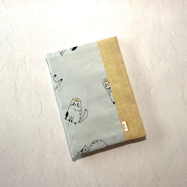 ハンドメイド 手帳型ポーチ おしゃれなネコ コットン生地 動物柄 プレゼント 小物 Handmade Poco工房