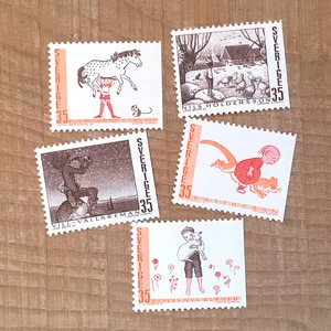 切手（未使用）「スウェーデンの童話 - ５種セット（1969）」