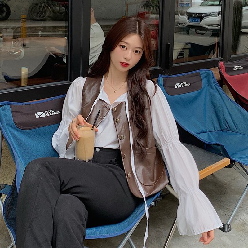 シャツ オータム薄手スタイルルーズホワイト ロング 秋物 1号婦人36076509405