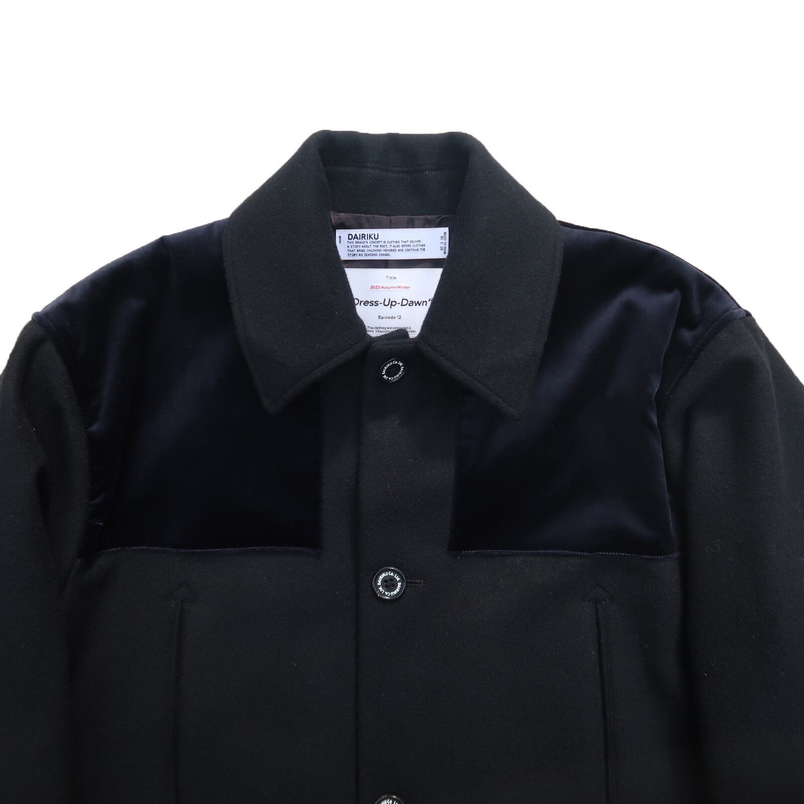 DAIRIKU 23AW Velvet&Melton Oversized Donkey Jacket (Black) | Moore powered  by BASE