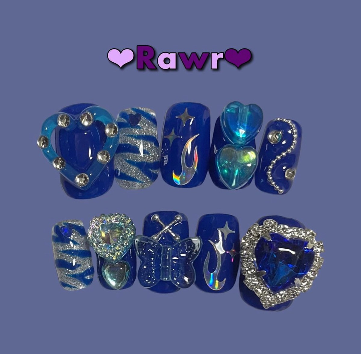 blue nail♡ネイルチップ✧︎ | Rawr
