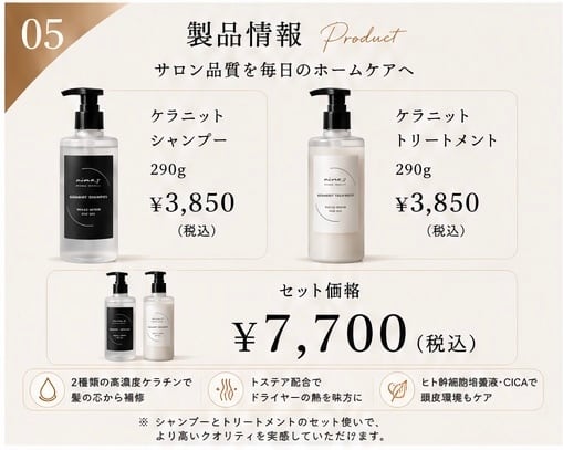 nine,s / ケラニットシャンプー＆nine,s / ケラニットトリートメント