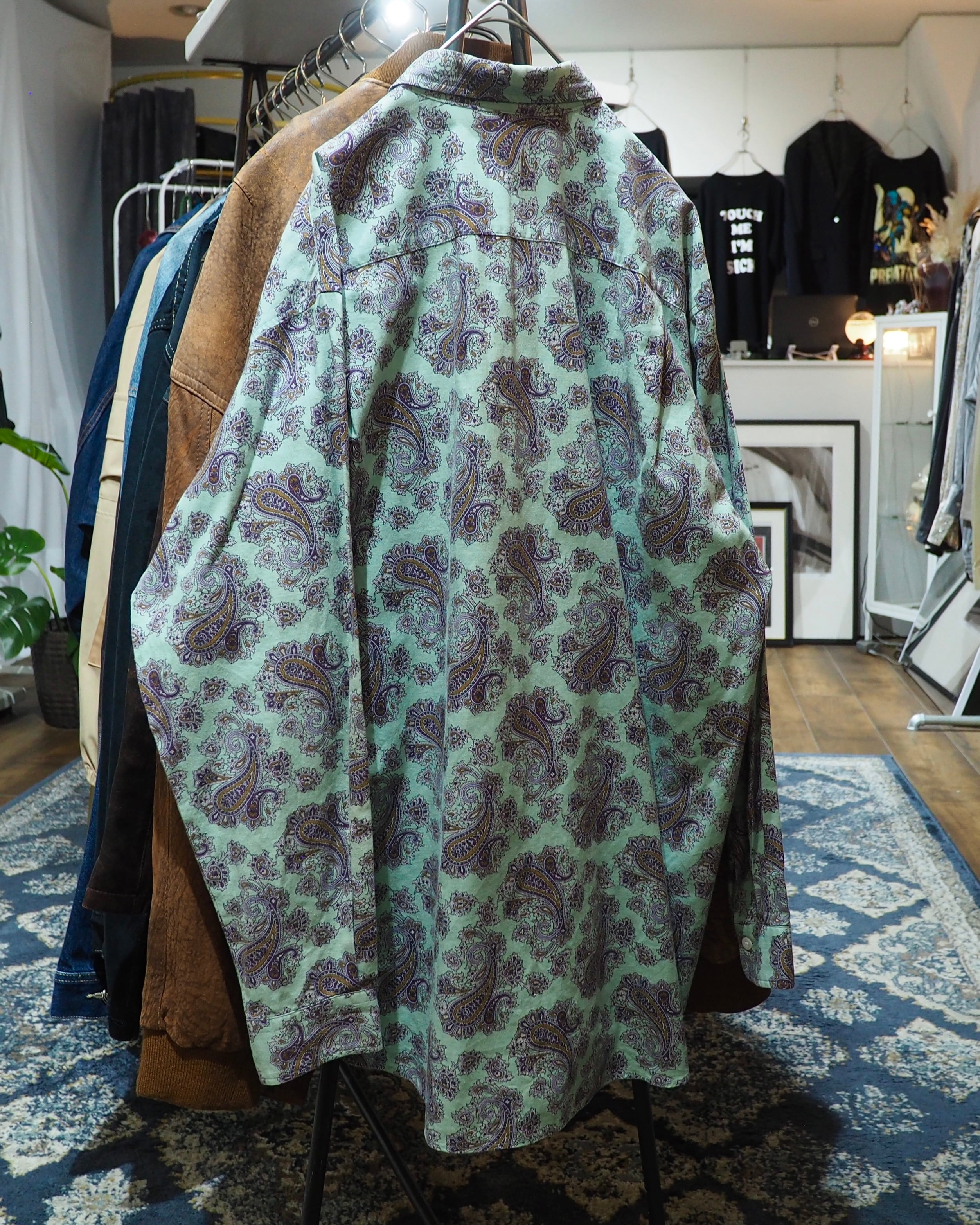 1990s " McGREGOR " Beautiful Paisley All Over Pattern Vintage Loose Shirt