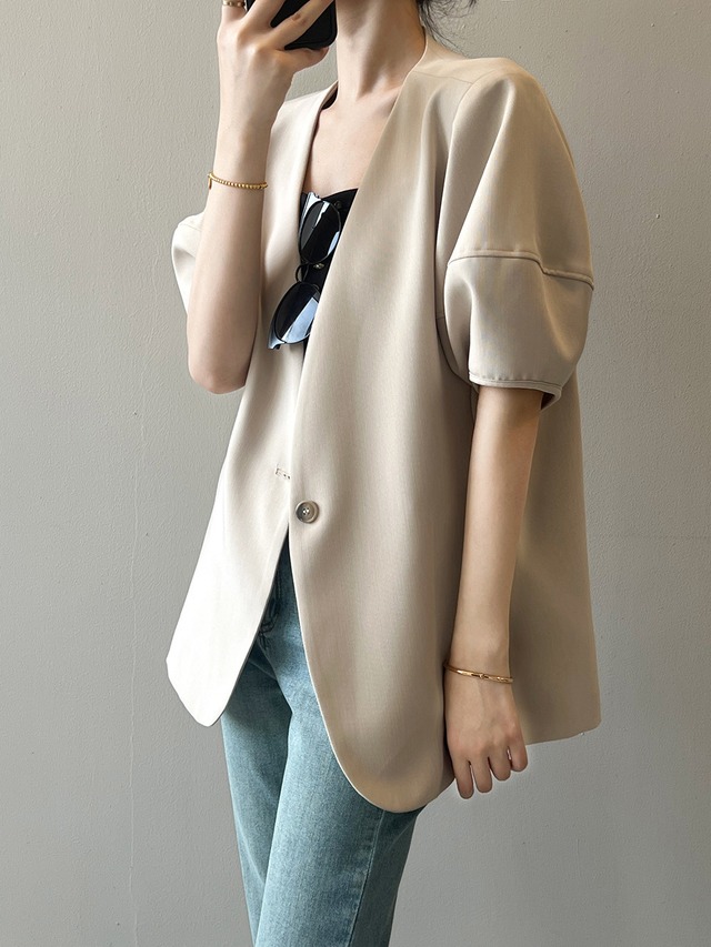 (2color)ハーフパフスリーブジャケット