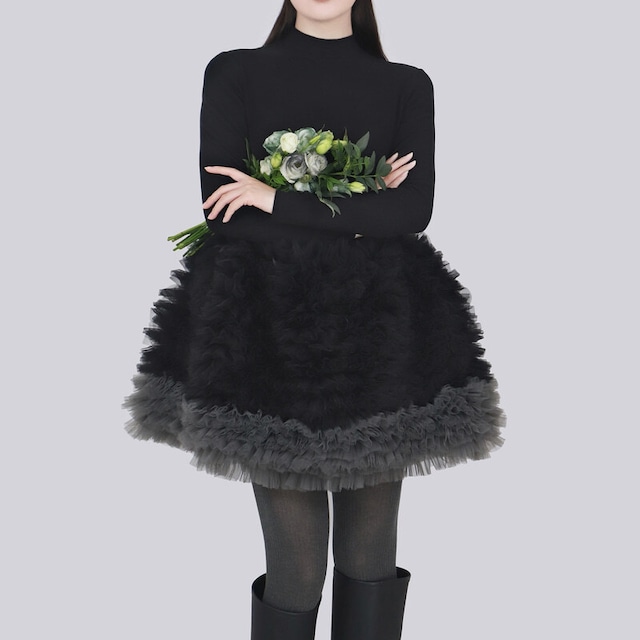 Tulle volume knit tunic B3422 Tulle volume knit tunic B3422