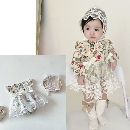 ロンパース 春 夏 秋 レース 花柄 リボン フリル 子供服 子供 キッズ 韓国 韓国子供服 女の子 女児 人気 おすすめ かわいい 可愛い おしゃれ オシャレ プレゼント 贈り物 ギフト 誕生日 バースデー お出かけ 旅行 記念日 66 73 80 90 100 0歳 1歳 2歳 3歳