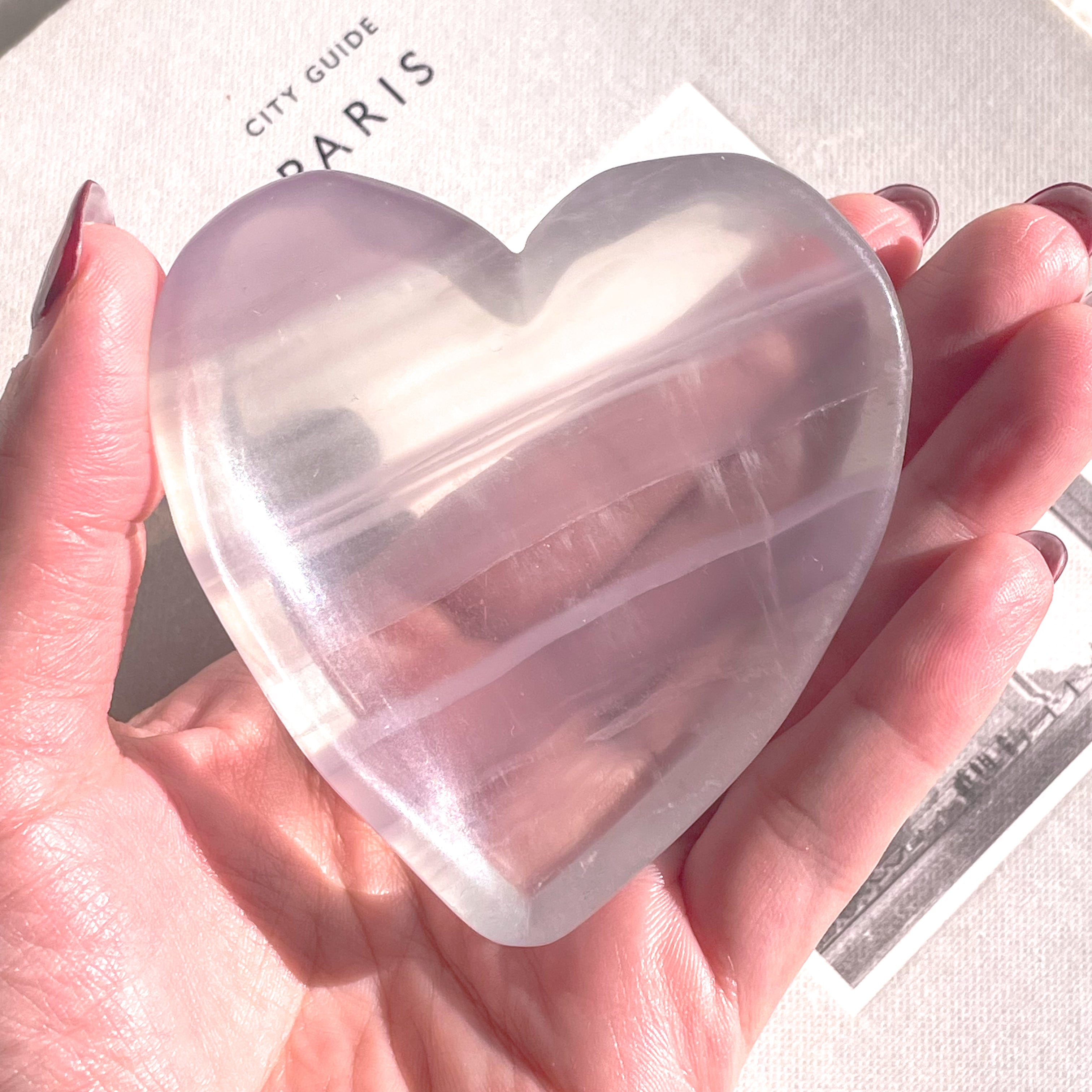 Lavender Fluorite Heart 4 ✧ ラベンダーフローライト | FLUXY