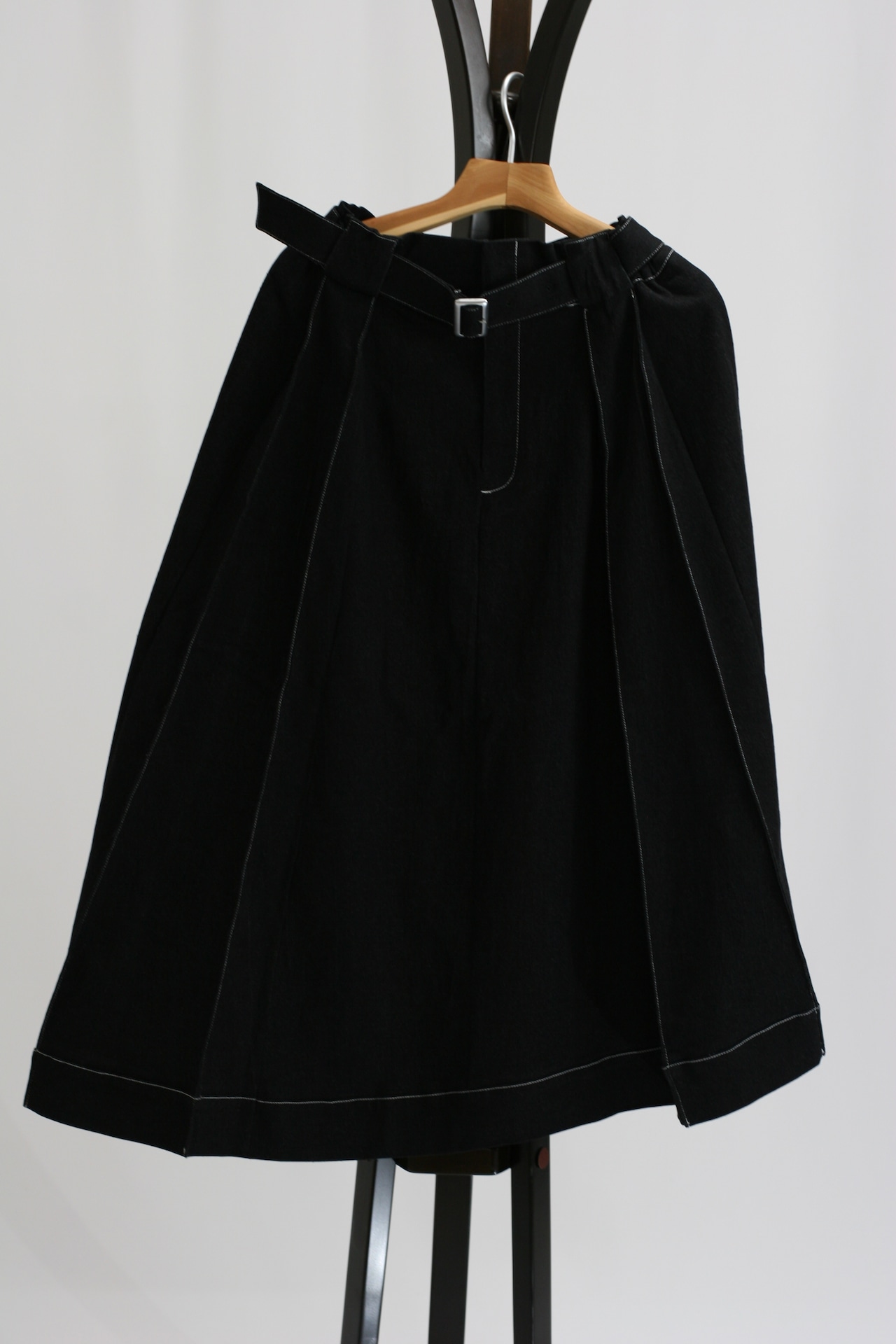 【Parc.1】Denim stitch flare skirt(108-116404)