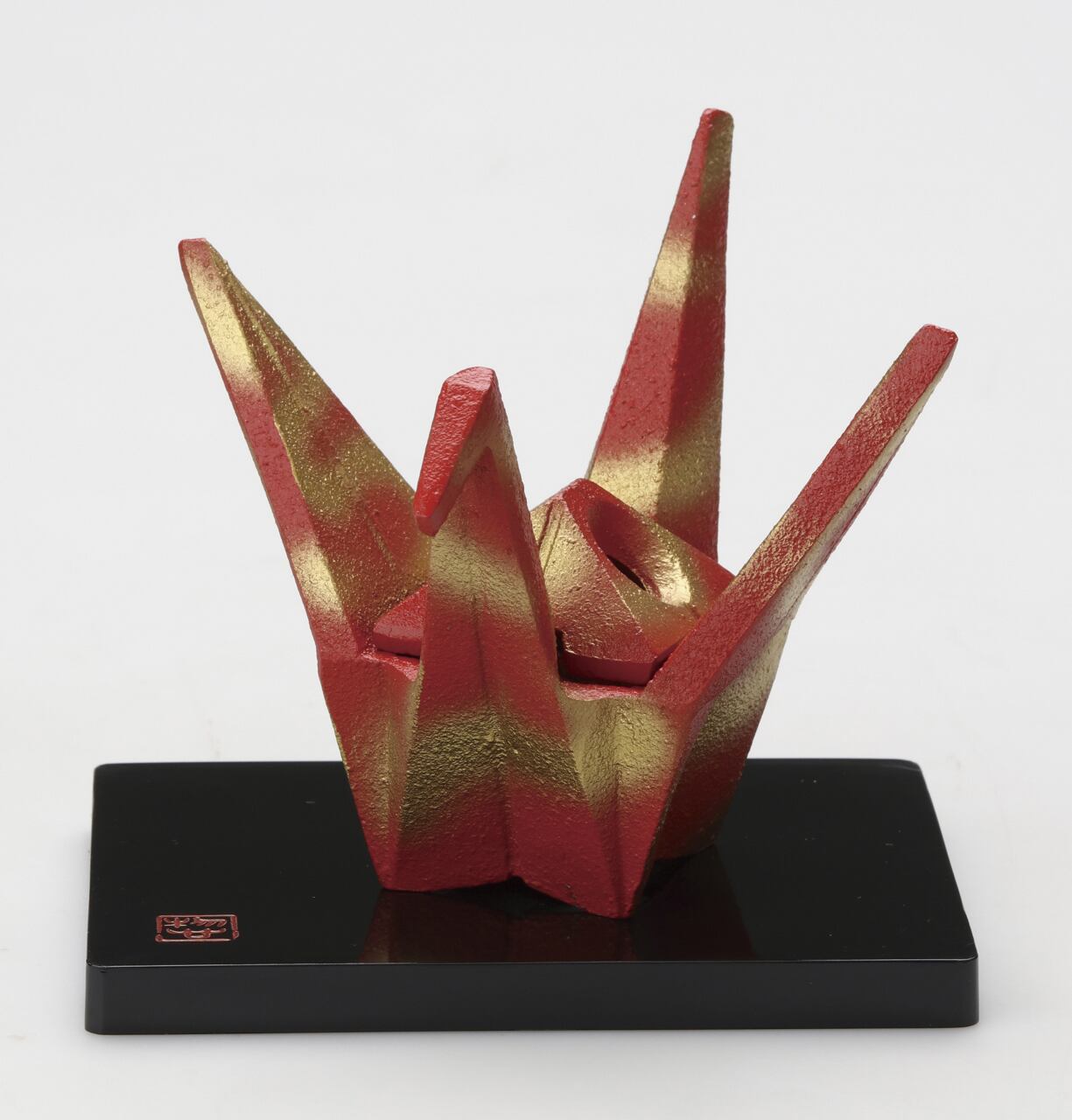 折鶴香炉 (小) 朱色 三枝惣太郎作