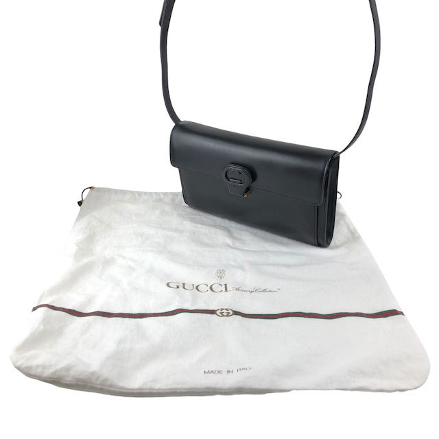 GUCCI グッチ ショルダーバッグ ブラック GGロゴ レザー 2WAY vintage ヴィンテージ オールド ugbam2