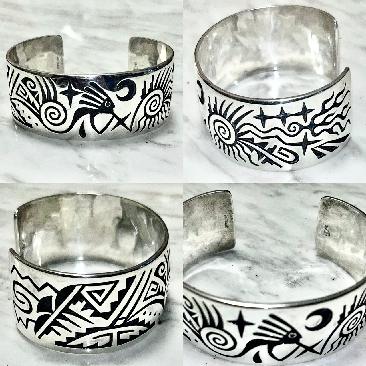 hopi Ruben Saufkie overlay silver bangle